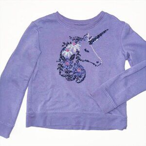 Kohl's Jumping Beans brand sweatshirt with sequined unicorn —  Girls' SZ 7
